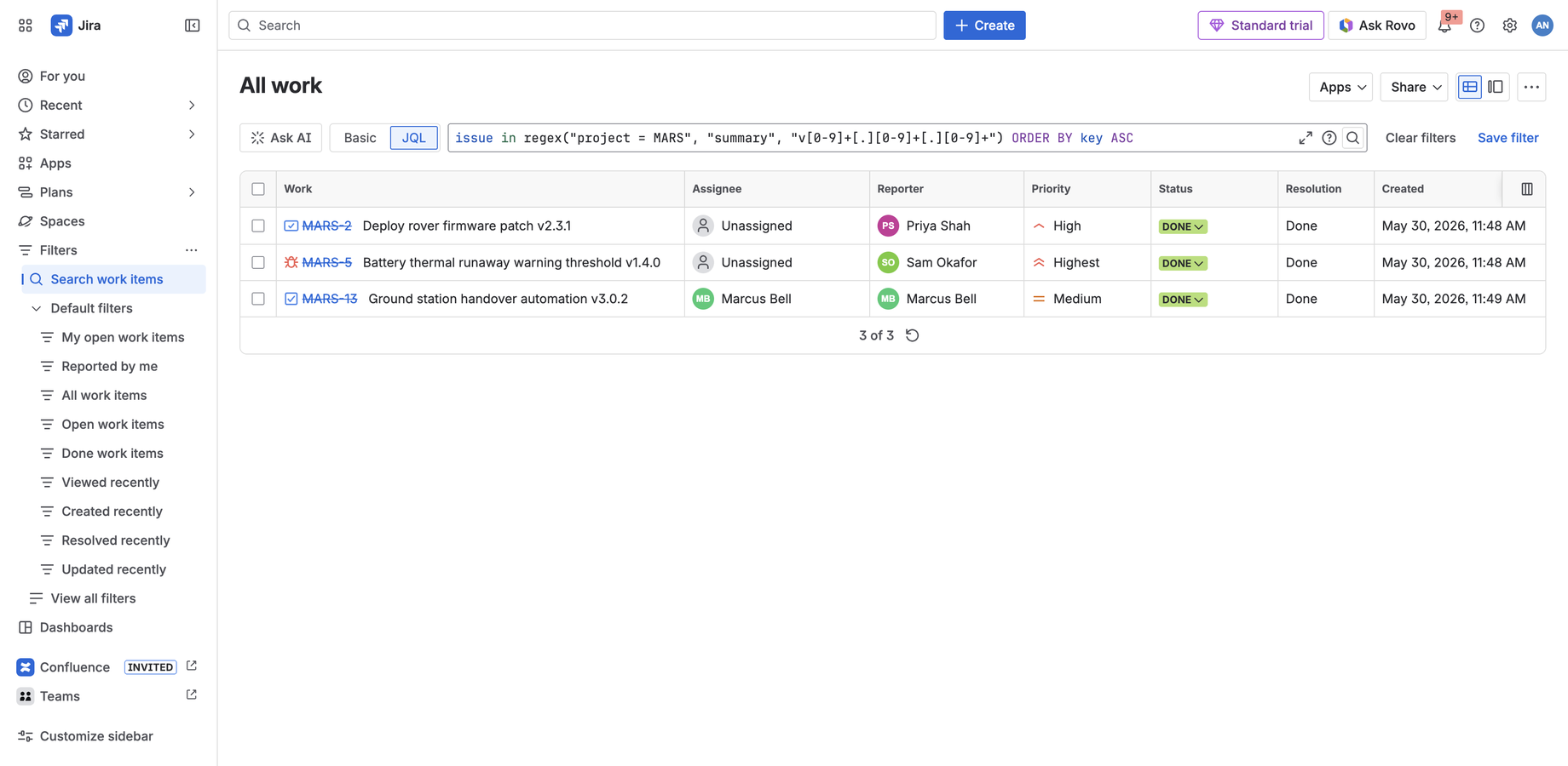 Argon regex matching version strings in summaries