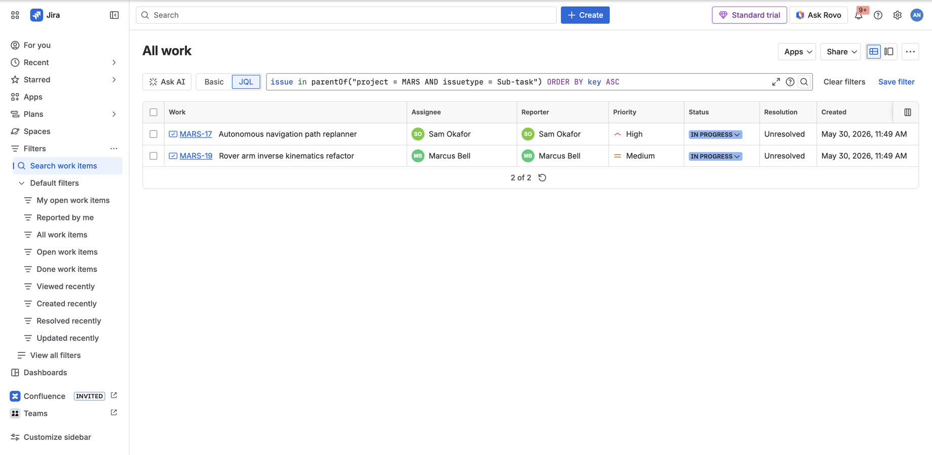 Argon parentOf returning the parents of sub-tasks